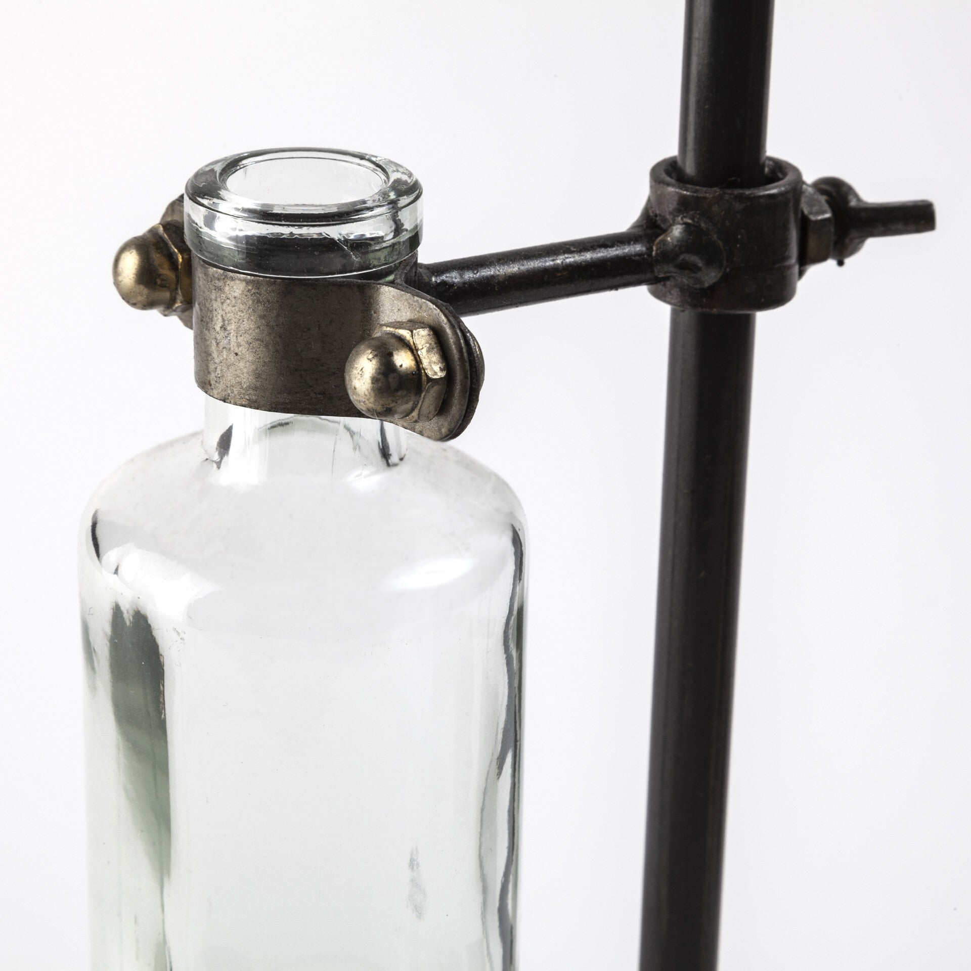 Test tube bud vases with metal bases perfect for plant propagation and modern home decor
