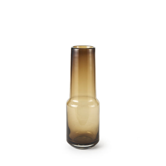12 inch brown ombre glass vase modern gradient decorative vase with warm earth tone colors
