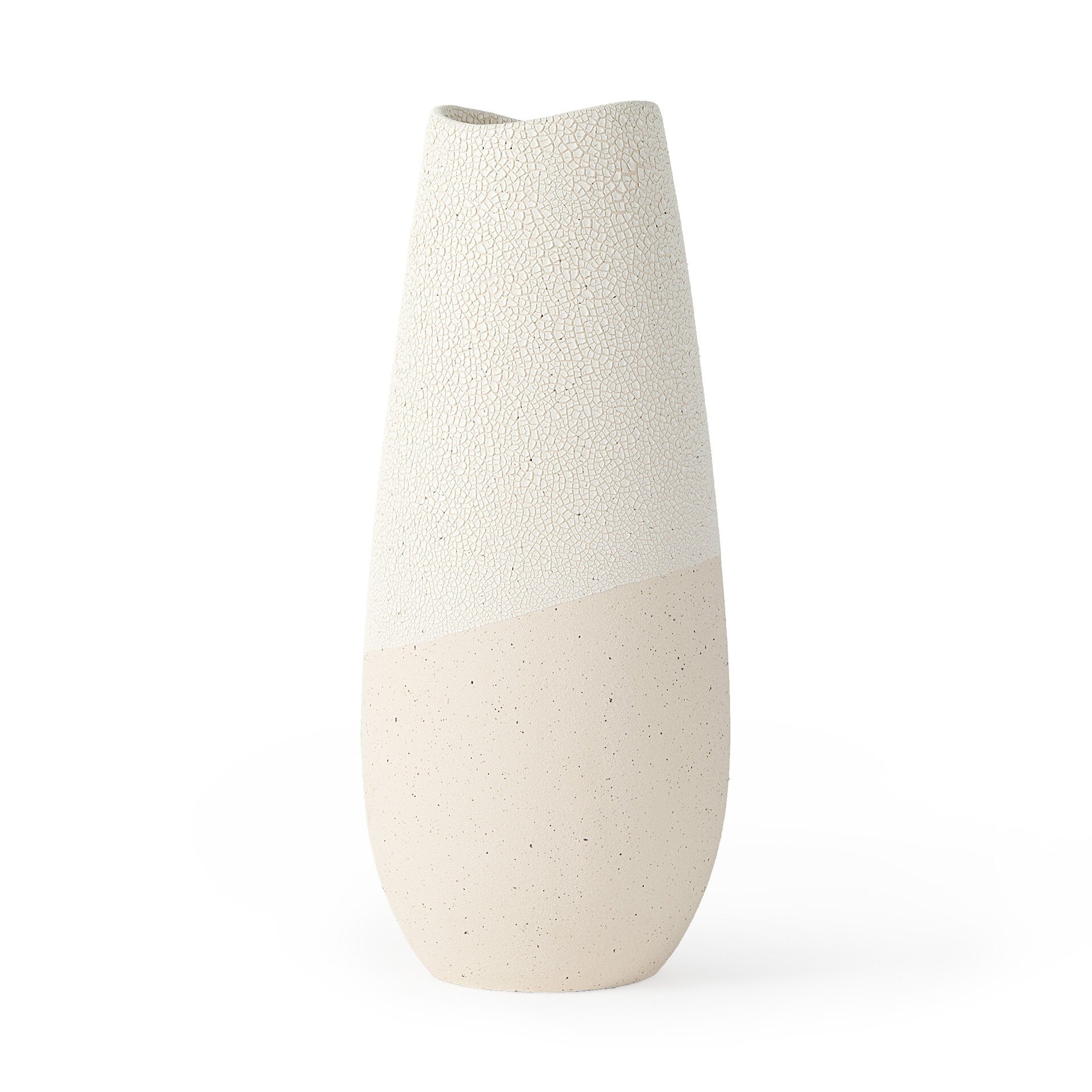 Blush two tone organic crackle glaze ceramic vase romantic pink decorative vase with unique textured finish
