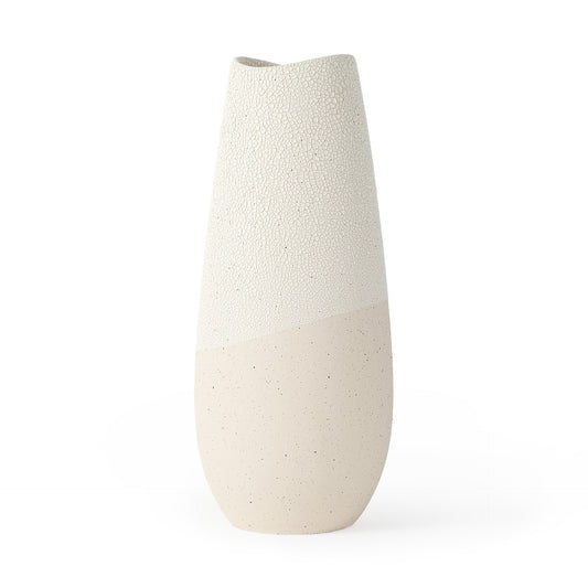 Blush two tone organic crackle glaze ceramic vase romantic pink decorative vase with unique textured finish
