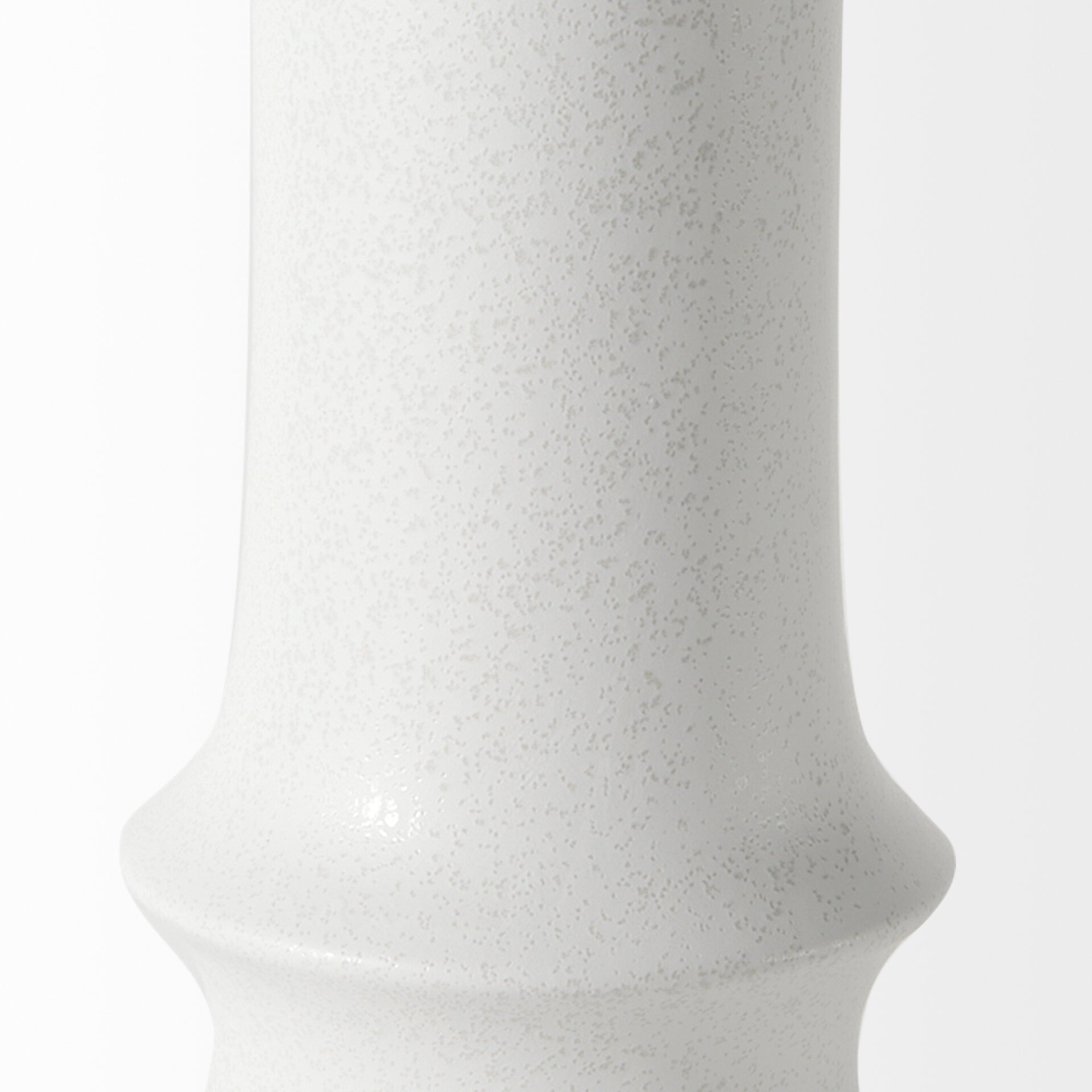 White ceramic vase full view demonstrating 17 inch height ideal for statement displays
