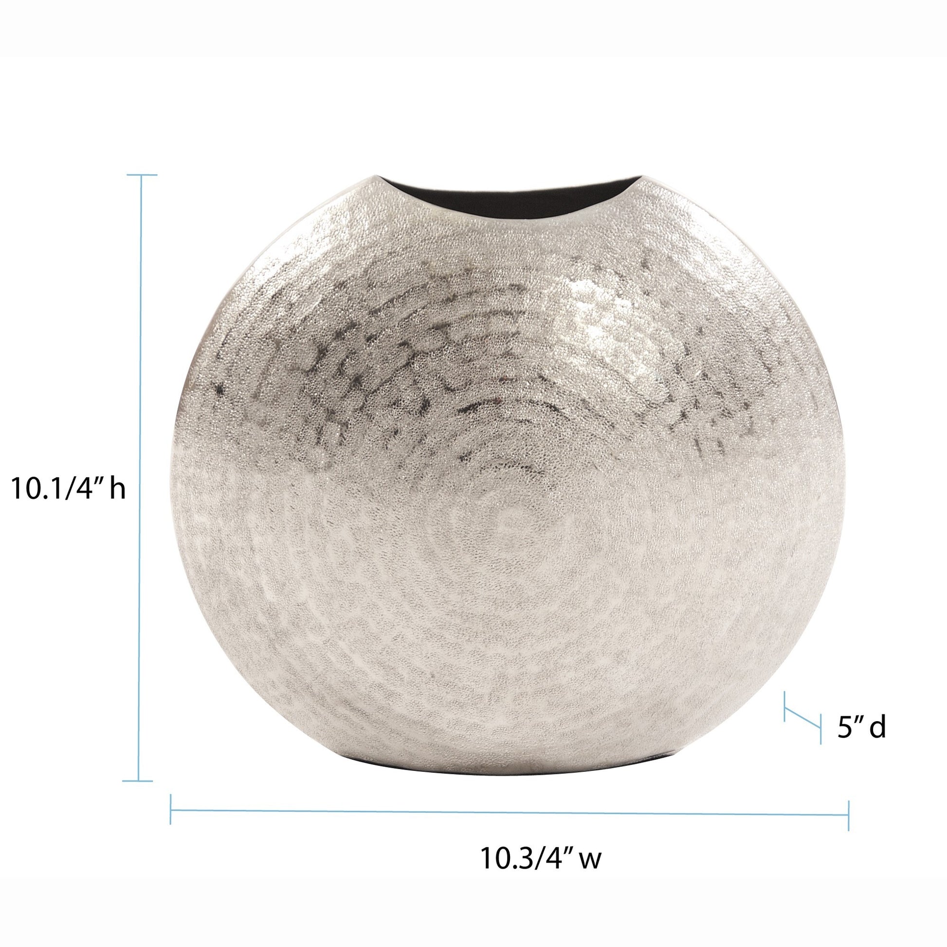 Hammered metallic vase alternative angle showing versatile modern home decor statement piece
