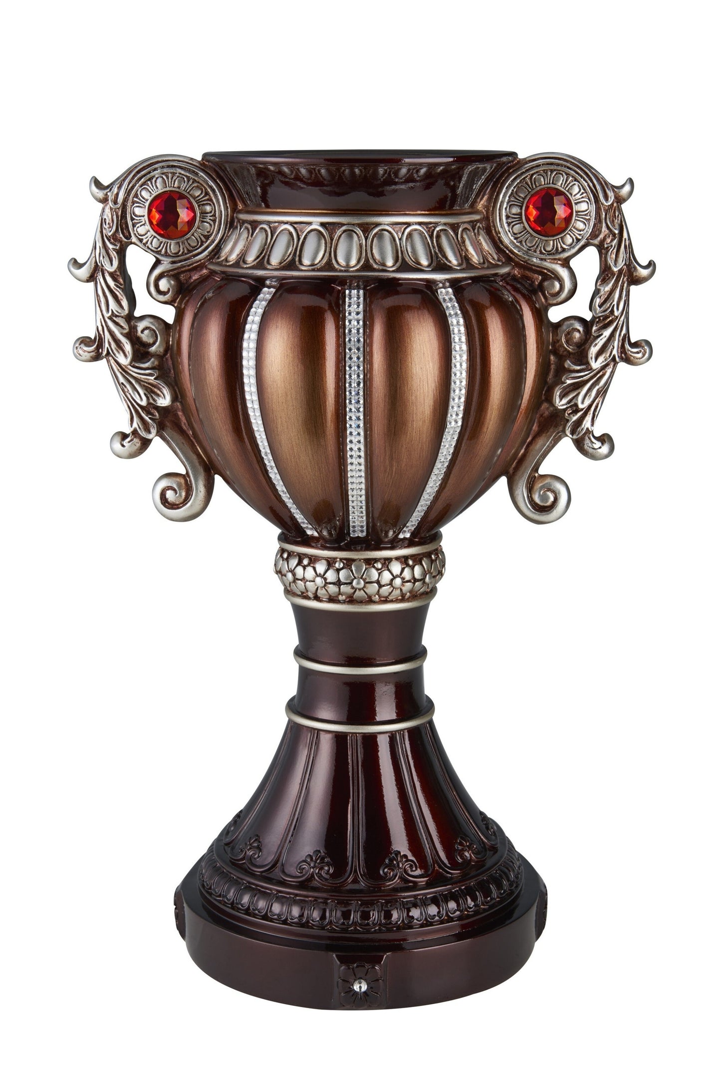 Top view of 18 inch floral urn vase showing wide opening perfect for large floral arrangements
