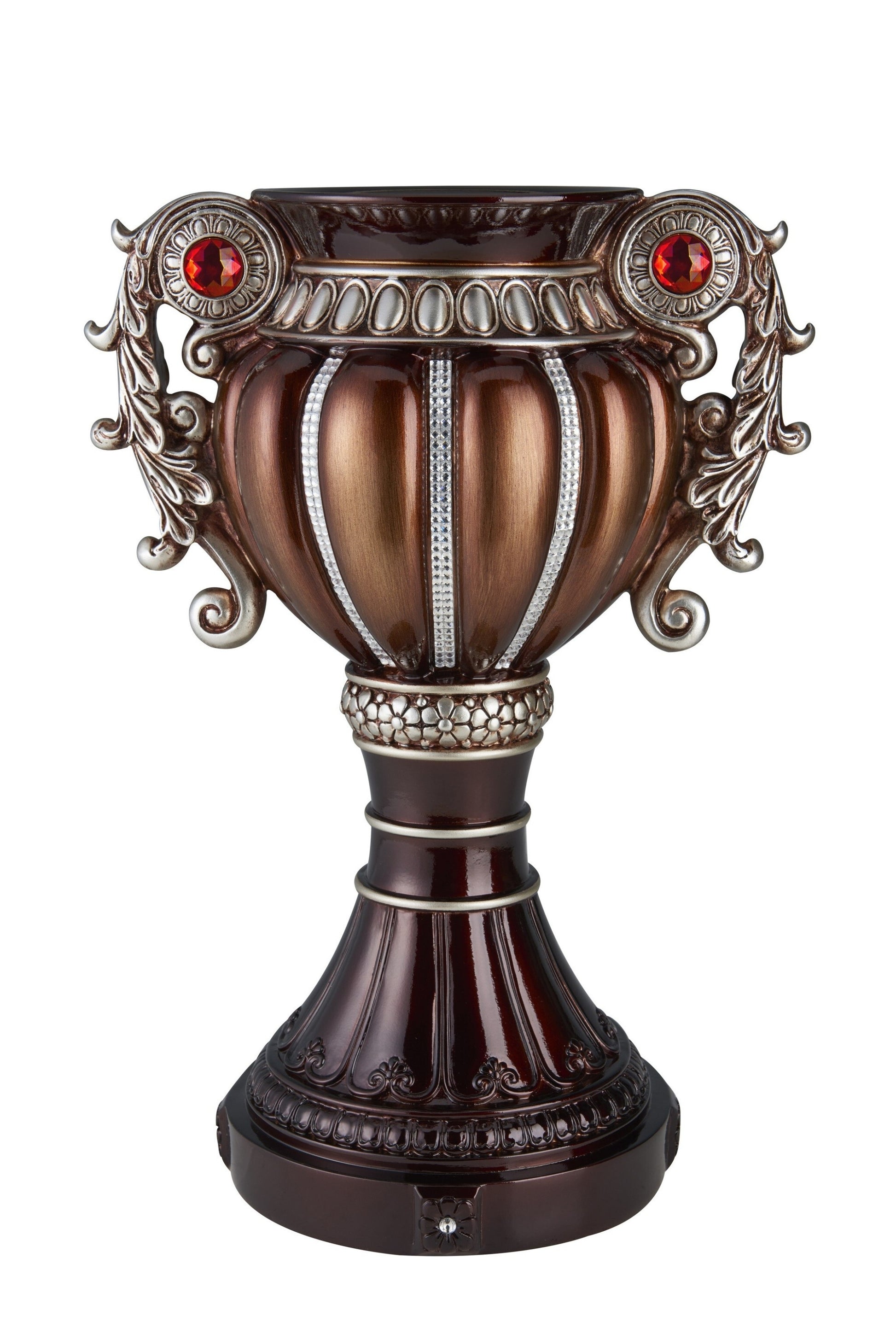 Top view of 18 inch floral urn vase showing wide opening perfect for large floral arrangements
