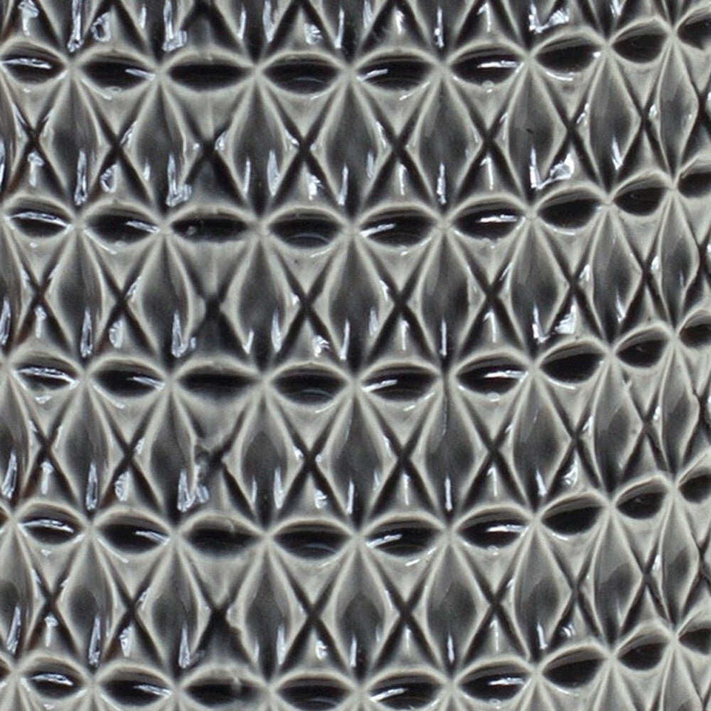 15 inch gray cylinder vase showing premium terracotta construction and geometric design details
