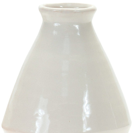 Set of two white bud terracotta table vases small decorative ceramic vases for home decor
