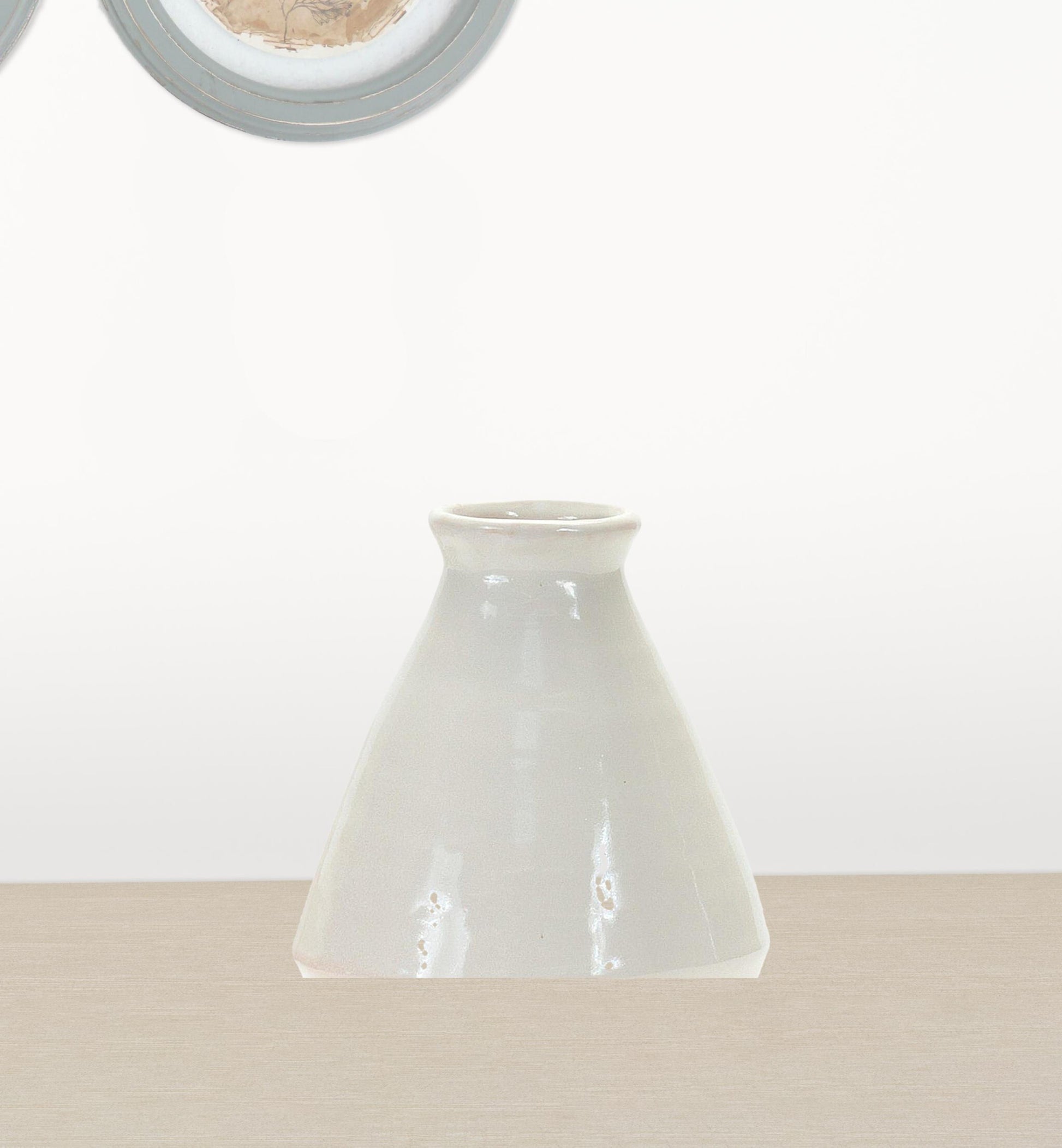 Small white ceramic table vases pair display showing versatile farmhouse style decor pieces
