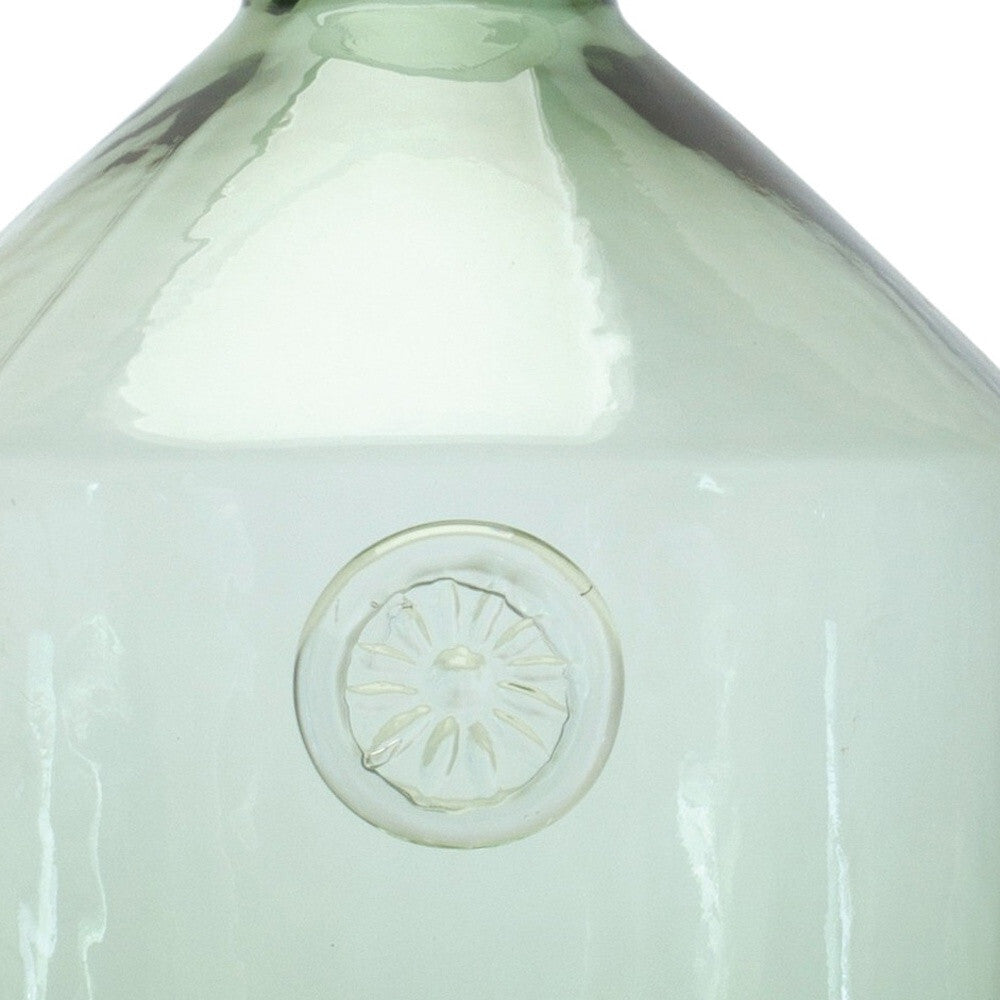 9 inch sage green glass cylinder vase with light-transmitting design, elegant botanical table accent
