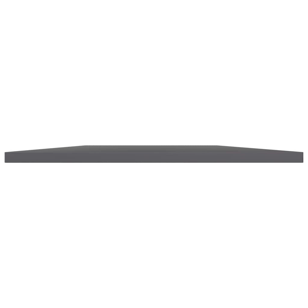 Single high gloss gray floating shelf displaying smooth surface and modern minimalist design
