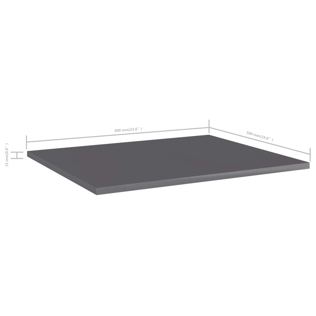 Set of 8 high gloss gray floating shelves product packaging and assembly-free design
